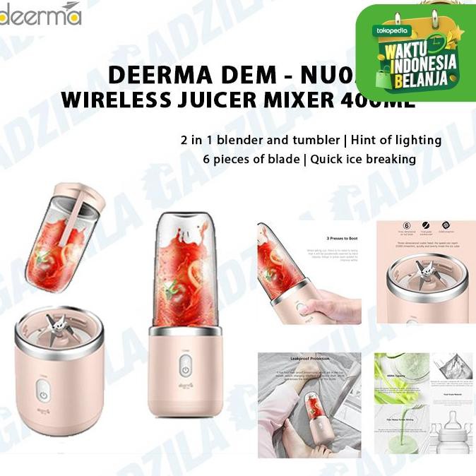 Jual DEERMA DEMNU05 BLENDER WIRELESS PORTABLE JUICER MIXER BUAH 400ML