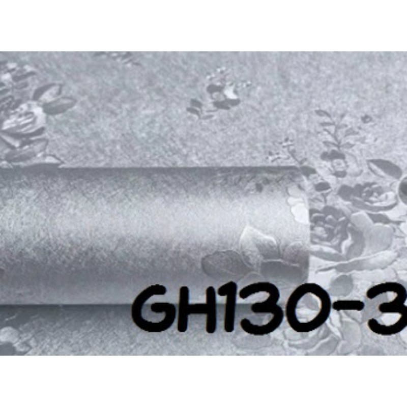 Jual Wallpaper sticker dinding POLOS ABU ABU embos bunga dan polos abu