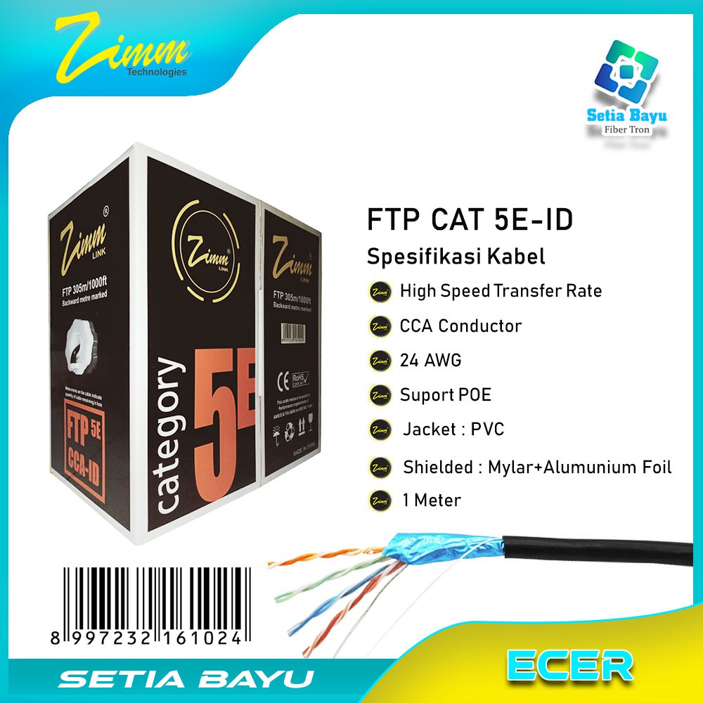 Jual Kabel Lan STP FTP Cat5e Outdoor eceran Cat 5e Ecer permeter Lan