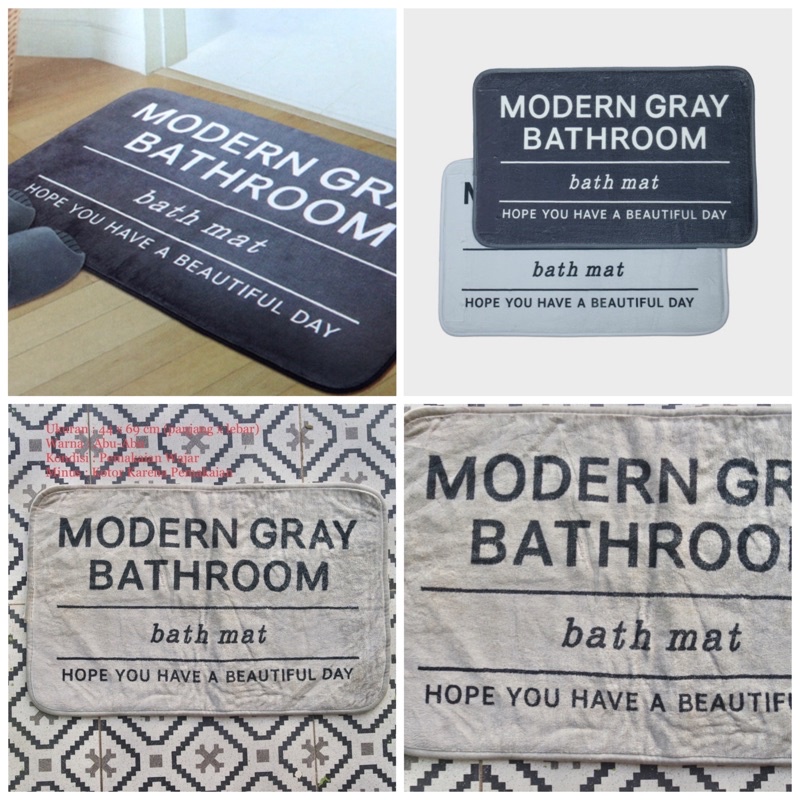Jual Daiso Korean Modern Gray Bathroom Kamar Mandi Memory Foam Mat