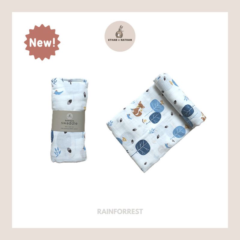 Jual Ethan & Nathan Pattern Baby Swaddle Signature ( Bedong Bamboo