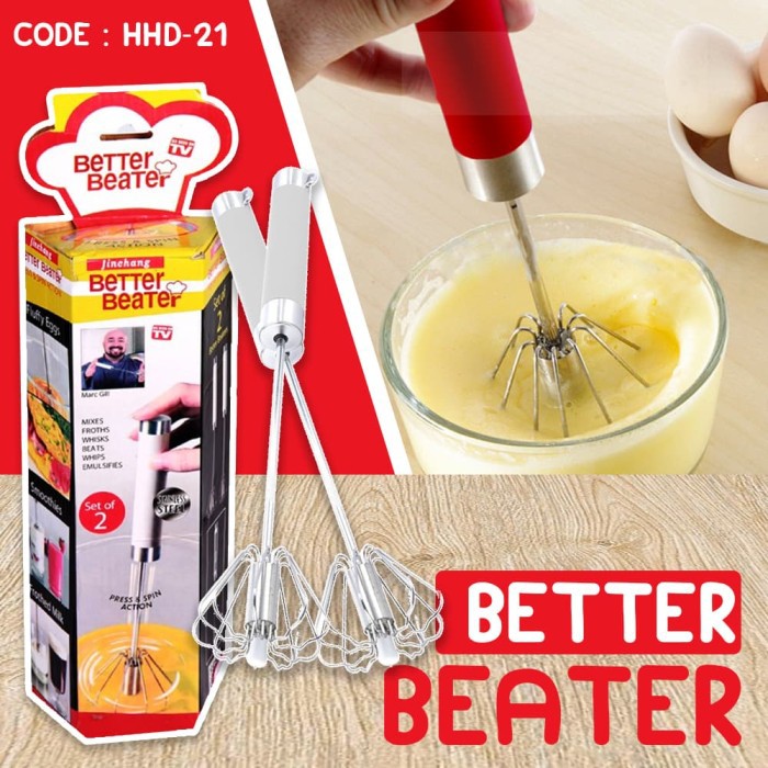 Jual Better Beater Hand Mixer Otomatis Pengocok Telur Adonan Kue Manual