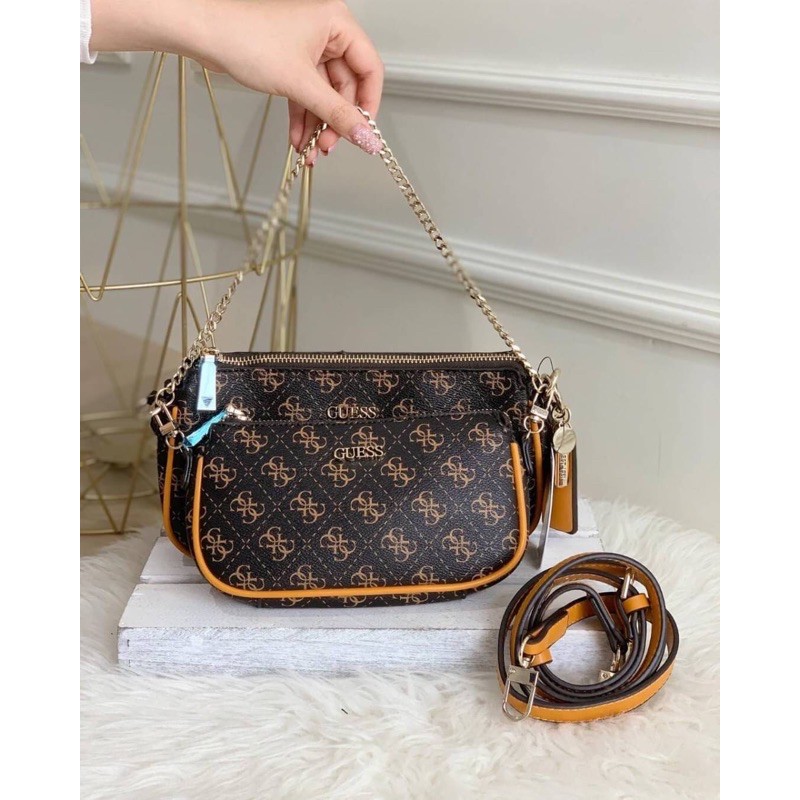 Jual Guess ARIE 4G Logo Double Pouch Crossbody Tas guess (WAJIB TANYA