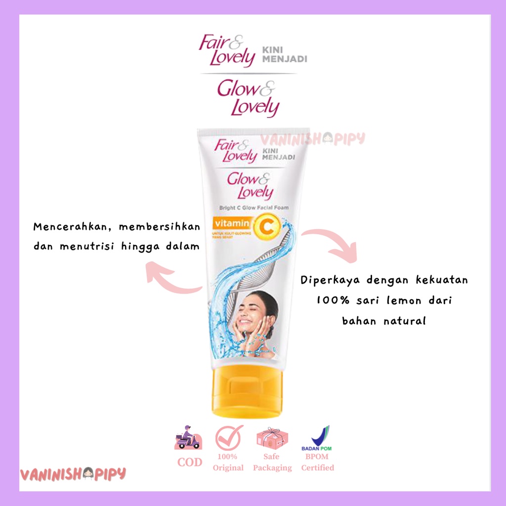 Jual Fair & Lovely/Glow & Lovely Face Wash Vitamin C 100gr Shopee