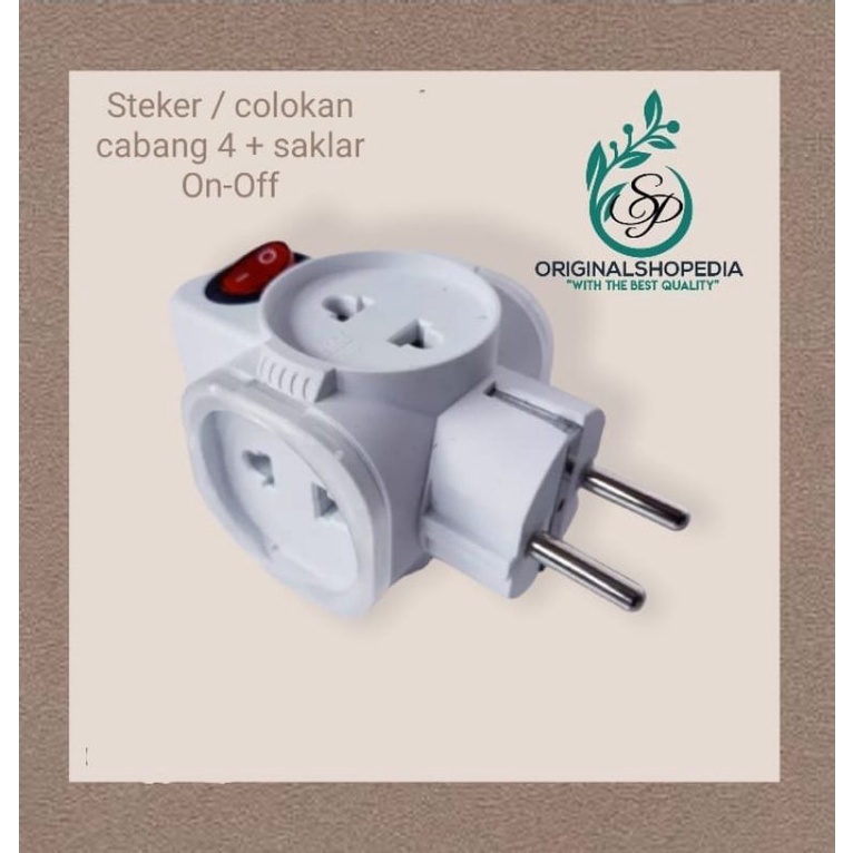Jual STEKER T LUBANG 4 SAMBUNGAN T LISTRIK 4 LUBANG GEPENG BULAT