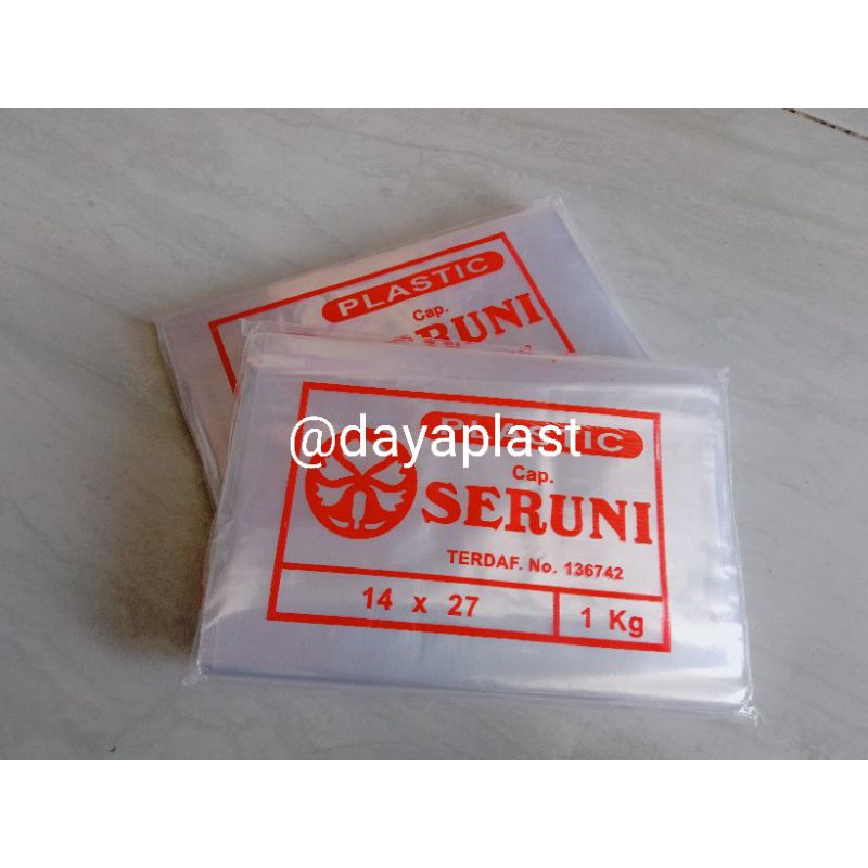 Jual plastik bening merek seruni 1kg(14x27cm) Shopee Indonesia