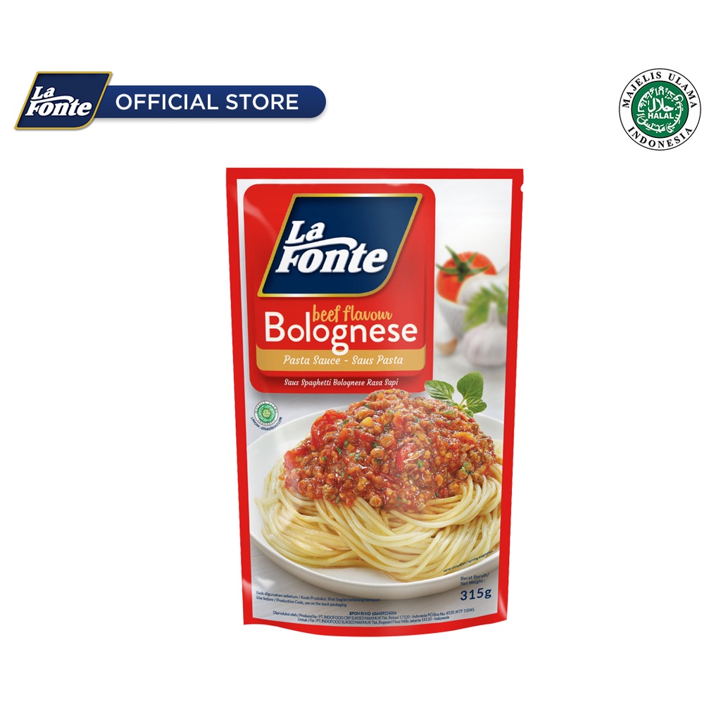Jual LA FONTE SAUS PASTA BOLOGNESE 315 GRAM SAOS SPAGHETTI INSTAN