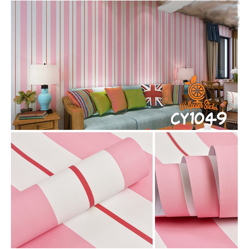 Jual Stiker Dinding Salur Pink Wall Stiker Premium Quality 45 cm x 8