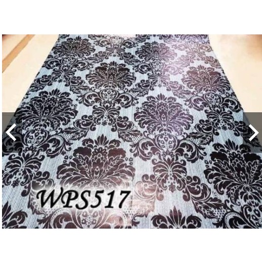 Jual Wallpaper Sticker Motif Batik Ukir Hitam Besar Background Abu WB11