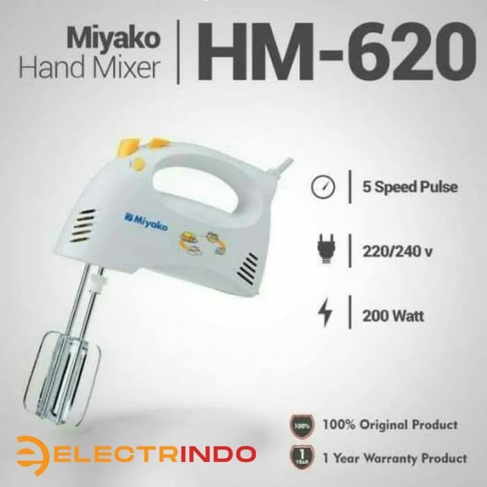 Jual Hand Mixer Miyako Hm 620 Hm620 Handmixer Tangan Adonan Kue Roti