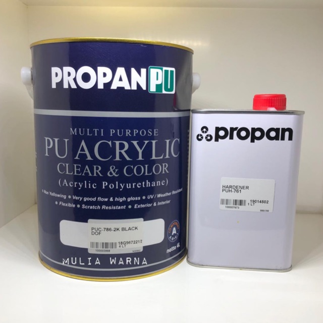 Jual Propan PU Acrylic PUC 786 Black Doff, GLOSS 5L Set Shopee Indonesia