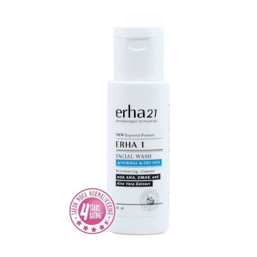 Jual ERHA 1 FACIAL WASH FOR NORMAL & DRY SKIN WITH AHA, DMAE & ALOE