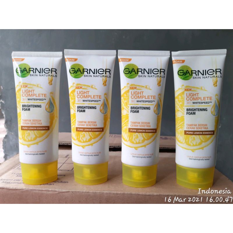 Jual Garnier facial foam dan scrub extra lemon 100ml Shopee Indonesia