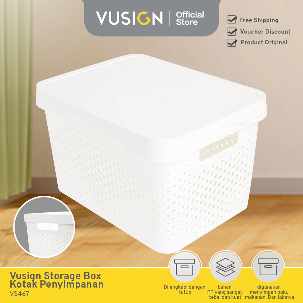 Jual Vusign Storage Box Kotak Penyimpanan Organizer Plastik Bahan PP