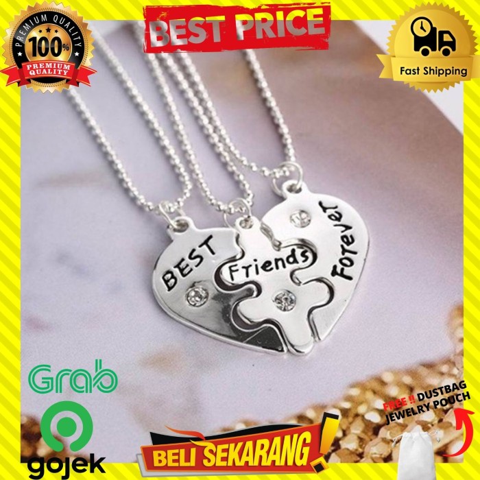 Jual KALUNG RANTAI BEST FRIEND FOREVER COUPLE BENTUK HATI PREMIUM 1PCS