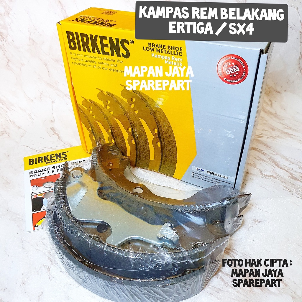 Jual BIRKENS BRAKE SHOE KAMPAS REM BELAKANG ERTIGA 20122017 / SX4 X