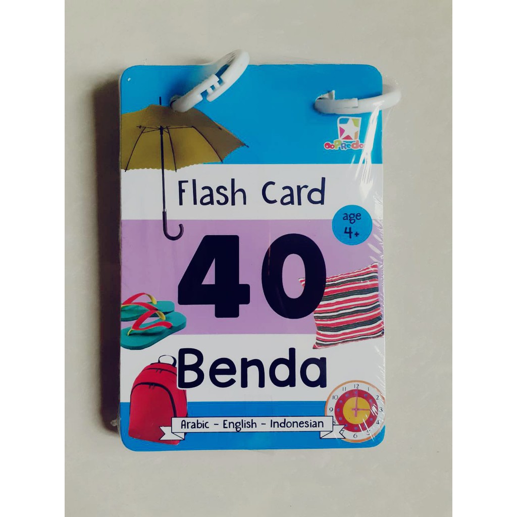 Jual FLASH CARD 40 Benda Trilingual (Arabic English Indonesian