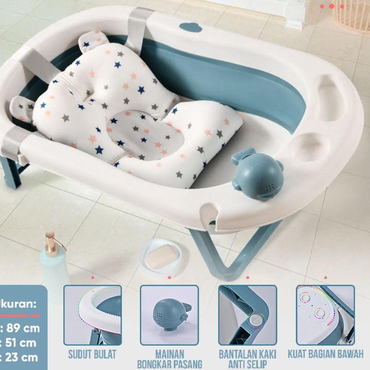 Jual Berkualitas! Bak Mandi Bayi Lipat Foldable Silicone Bathtub