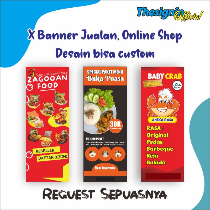 Jual banner jualan, banner makanan, x banner custom, banner murah