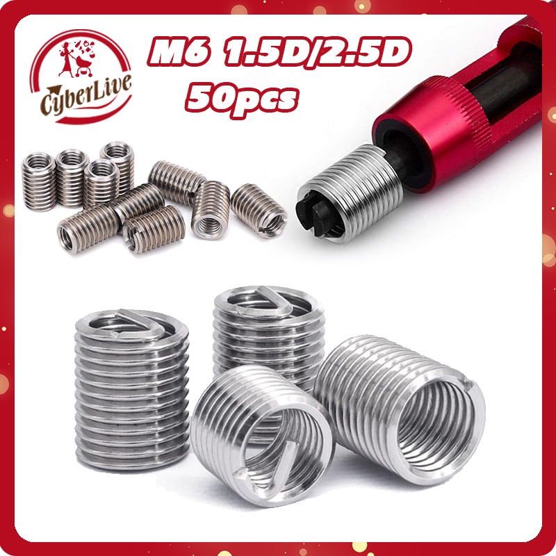 Jual 50pcs Thread Repair Insert Kit M6 Recoil Baut Stainless Steel