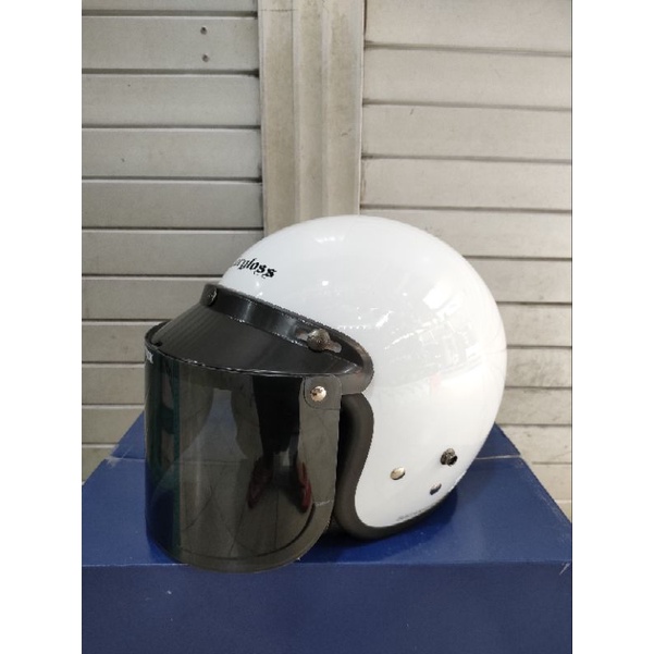 Jual HELM JOGJA . HELM CARGLOSS ORI WARNA PUTIH + KACA FLAT Shopee Indonesia
