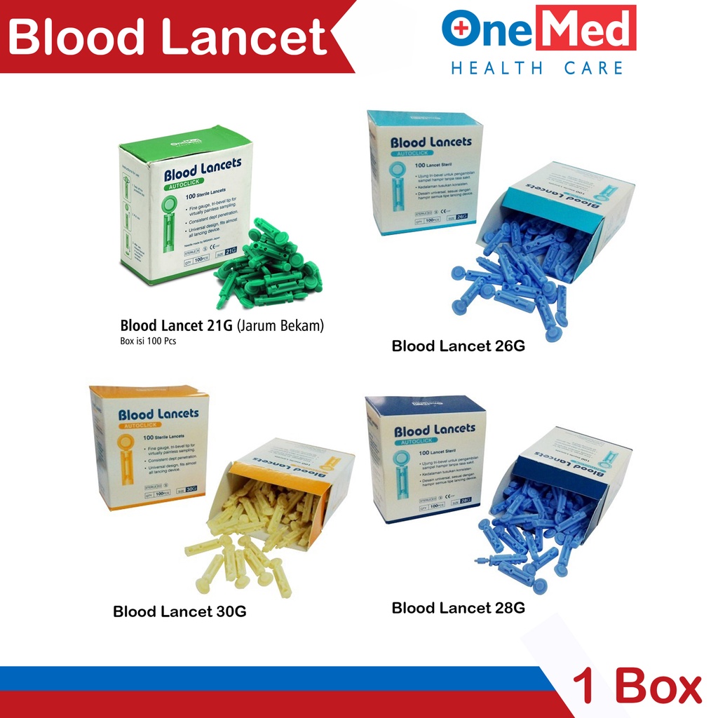 Jual Blood Lancet / Jarum Bekam Medi lancets 21G 26G 28G 30G 33G