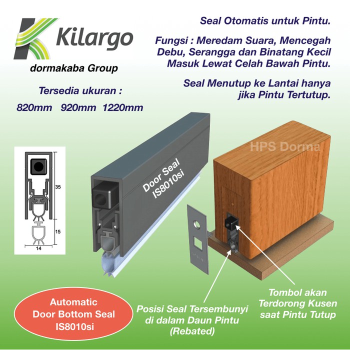 Jual Automatic Door Bottom Seal Kilargo IS8010si Shopee Indonesia
