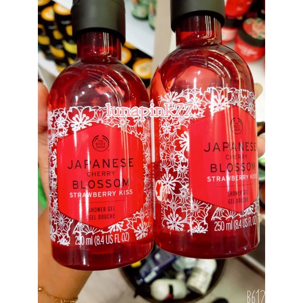 Jual The body shop japanese cherry blossom strawberry kiss shower gel 250 ML Shopee Indonesia