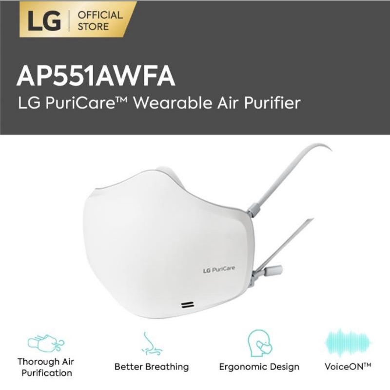 Jual LG Puricare Mask Wearable Air Purifier Mask AP551AWFA Shopee