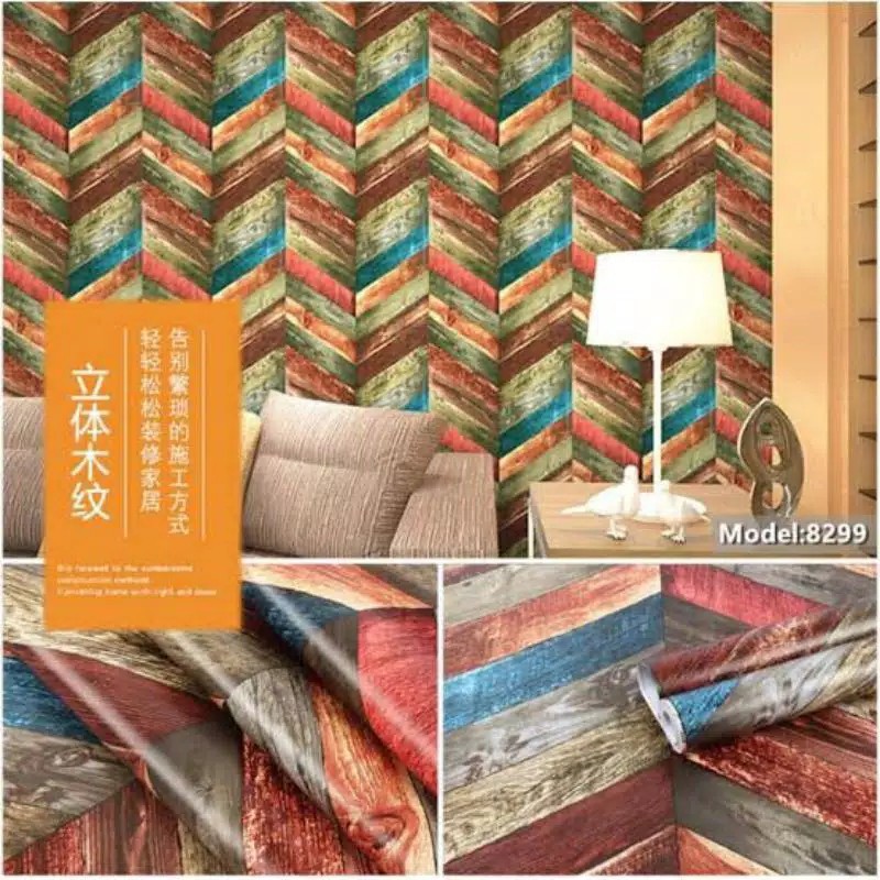 Jual Wallpaper stickers dinding motif kayu coklat lapuk Shopee Indonesia
