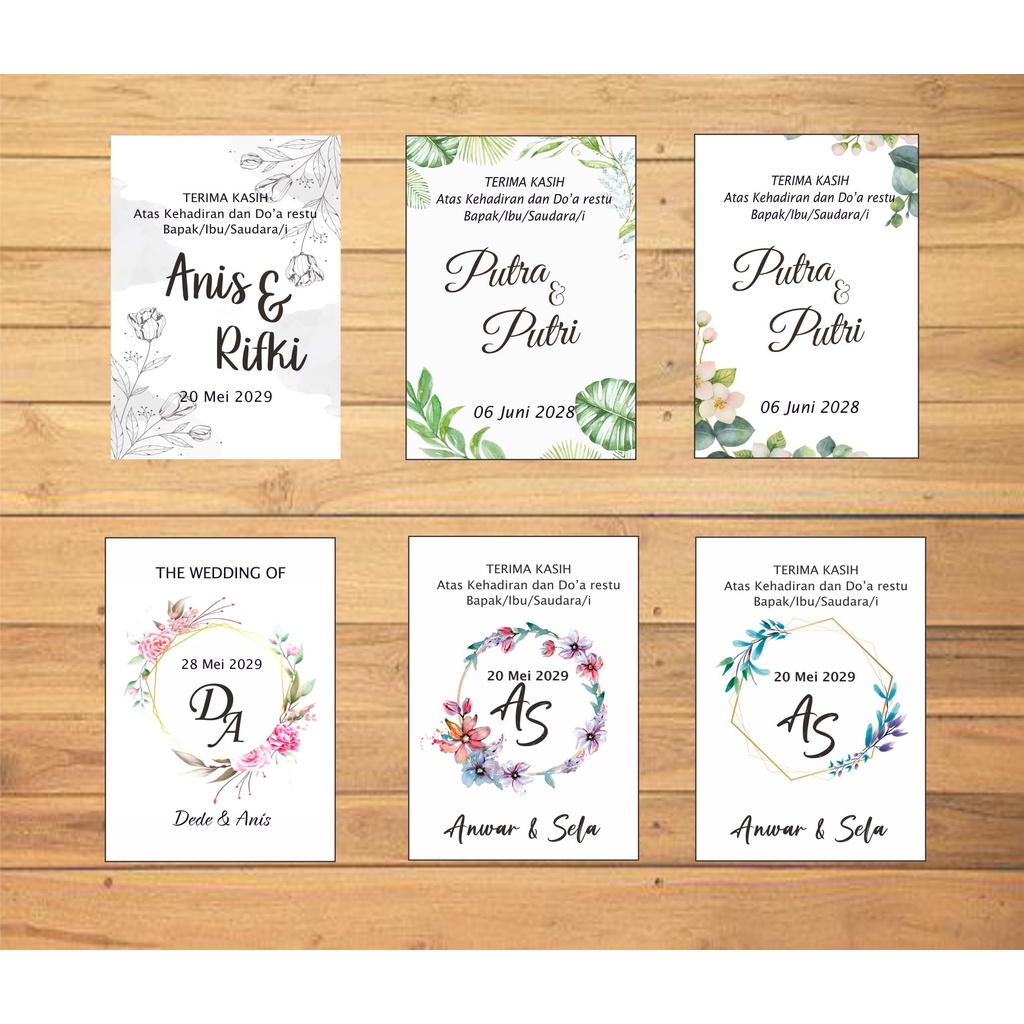 Jual Kartu Ucapan Souvenir Pernikahan/Wedding Card/Hangtag Souvenir