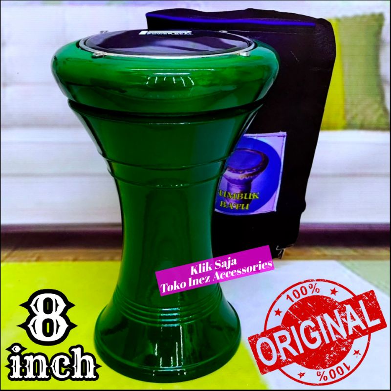 Jual Dumbuk Marawis Atau Darbuka Kayu Polos Hijau NU Power Beat Hitam