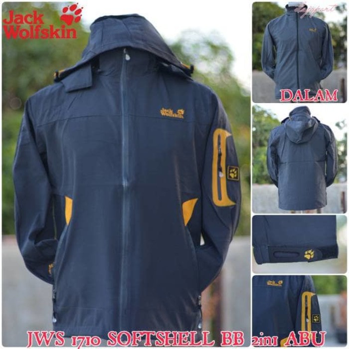 Jual Promo JACK WOLFSKIN 1710 SOFTSHELL 2IN1 JAKET GUNUNG OUTDOOR