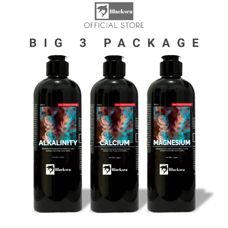 Jual Perawatan hewan ikan coral Blacksea paket big3 complete alkalinity