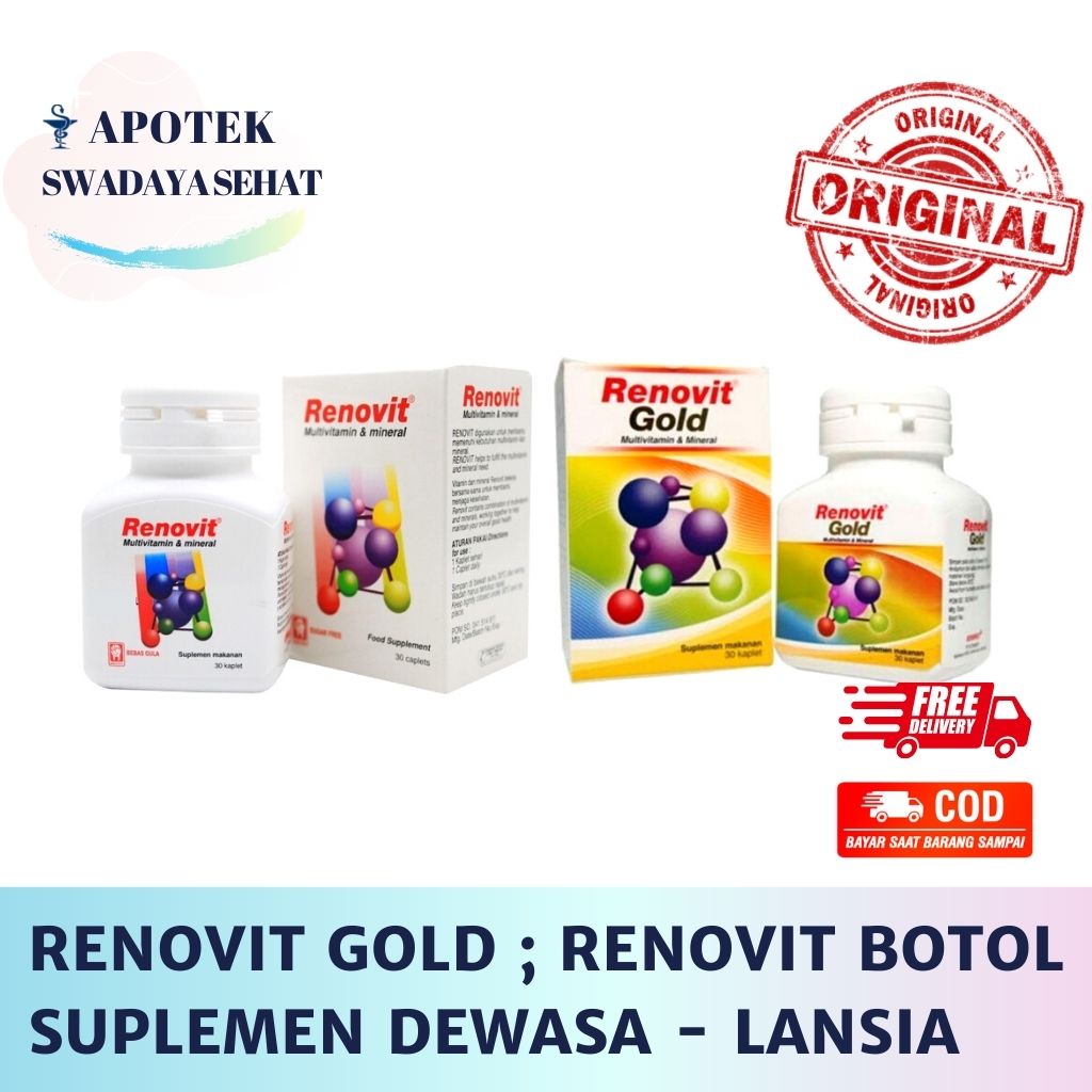 Jual RENOVIT GOLD Dan RENOVIT BOTOL Isi 30 Tablet Multivitamin Dewasa(03)