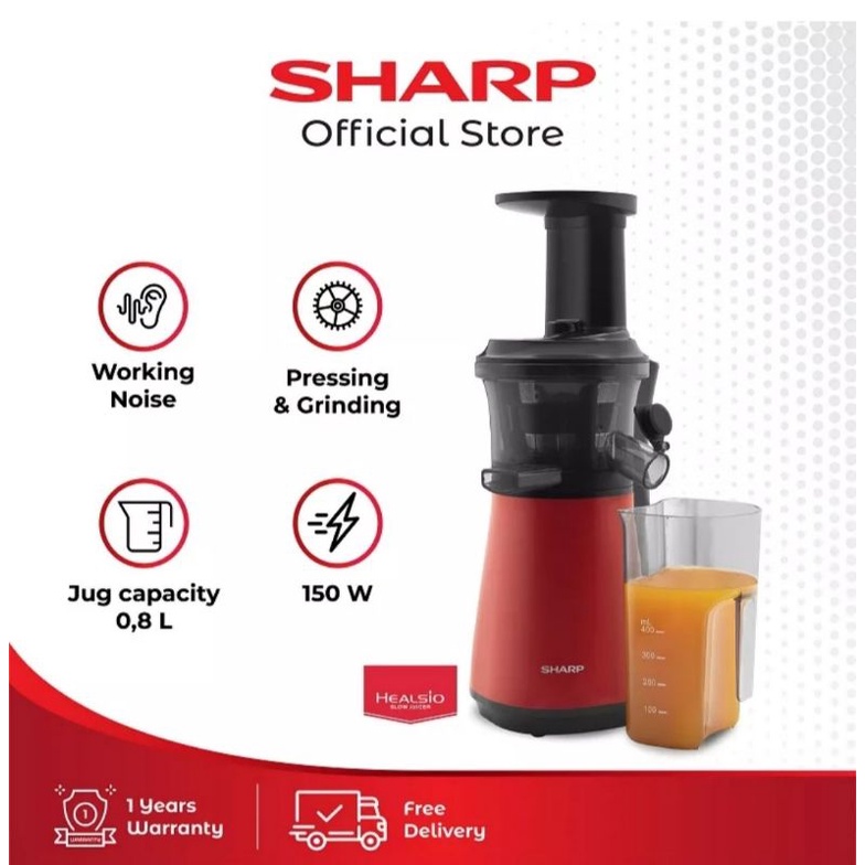 Jual SHARP EJ C20Y RD Slow Juicer Merah EJC20YRD 150w Shopee