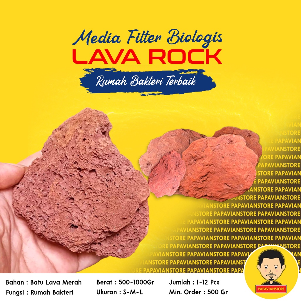 Jual Media Filter Hias Biologis Kimiawi Batu Merah Red Lava Rock Bio