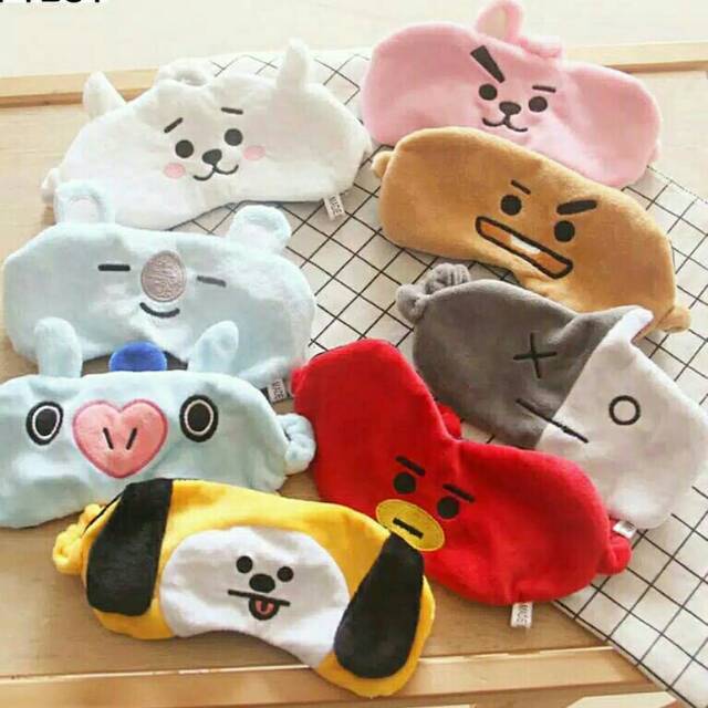 Jual Penutup Mata Sleeping Eye Mask BT21 chimmy tata cooky rj koya mang