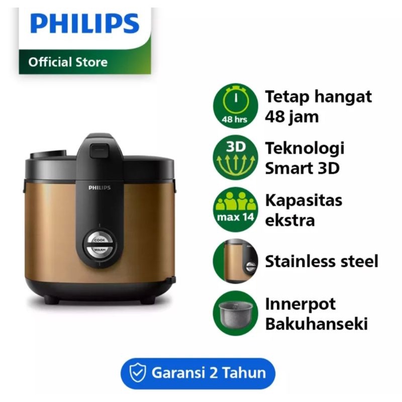 Jual Rice Cooker Philips 2L HD3138 400w Baru, HD3138 ,garansi resmi Shopee Indonesia