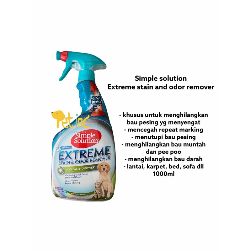 Jual Simple solution extreme stain odor remover spray 1000ml Shopee