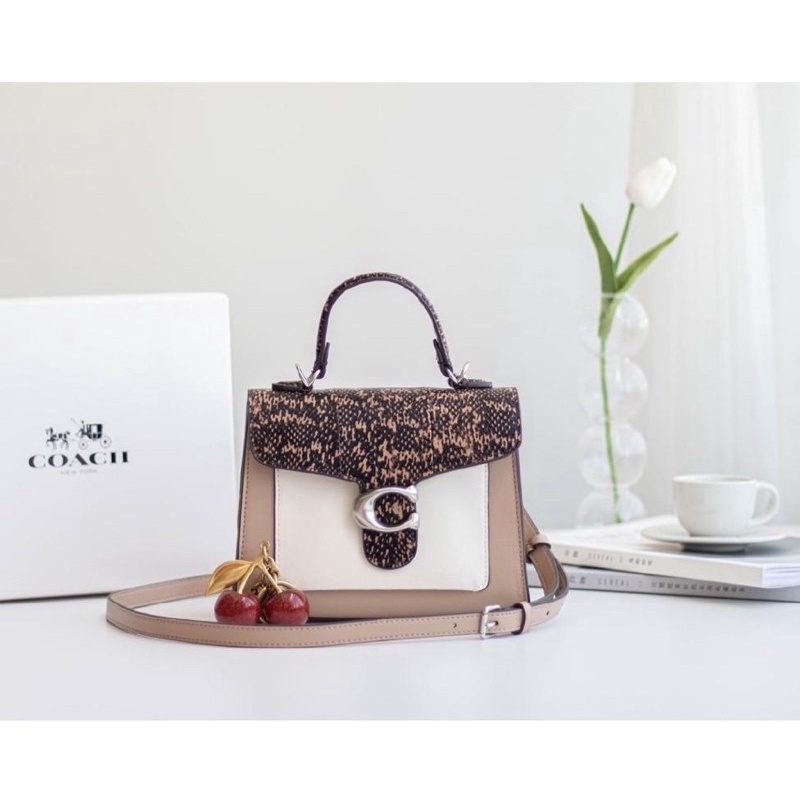 Jual Coach Tabby Top Handle 20 In Colorblock With Snakeskin Detail