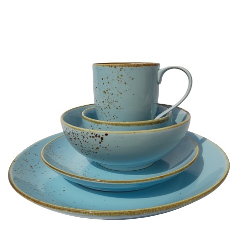 Jual Light Blue Dinner Set Rustic Satuan Shopee Indonesia