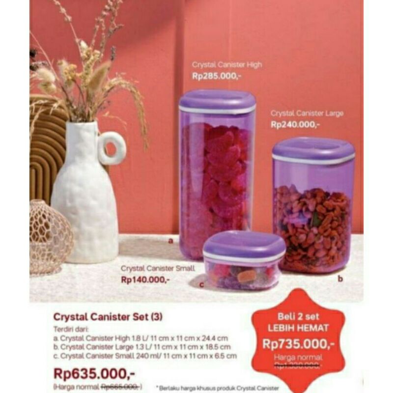 Jual CRYSTAL CANISTER / TOPLES TUPPERWARE Shopee Indonesia