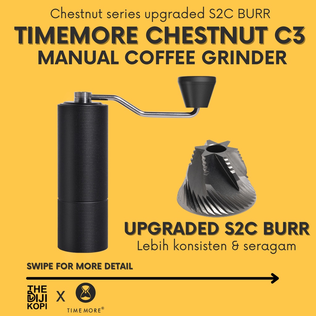 Jual Grinder Kopi Timemore Chestnut C3 Coffee Grinder S2C Burr Shopee