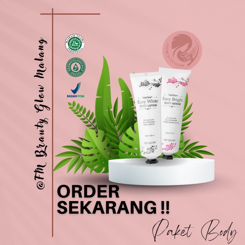 Jual MS GLOW Easy White Body Series (Paket Body Serum & Body Lotion