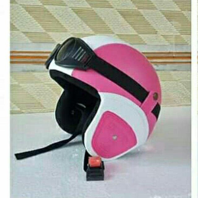 Jual Helm Bogo Dewasa Polos Ada Kacamatanya (Tanpa Kaca) Shopee Indonesia