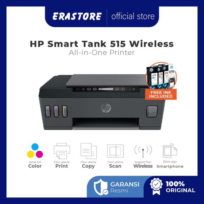 Jual HP Smart Tank 515 Wireless AllinOne Printer (1TJ09A) Shopee