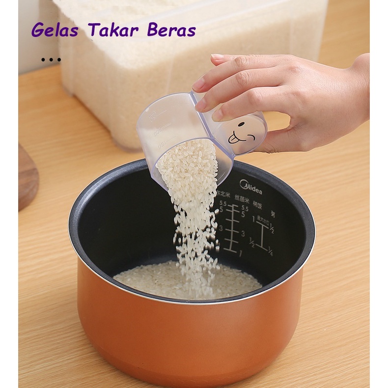 Jual AD191 Gelas Ukur Cangkir Beras Sendok Takar Measuring Cup Rice