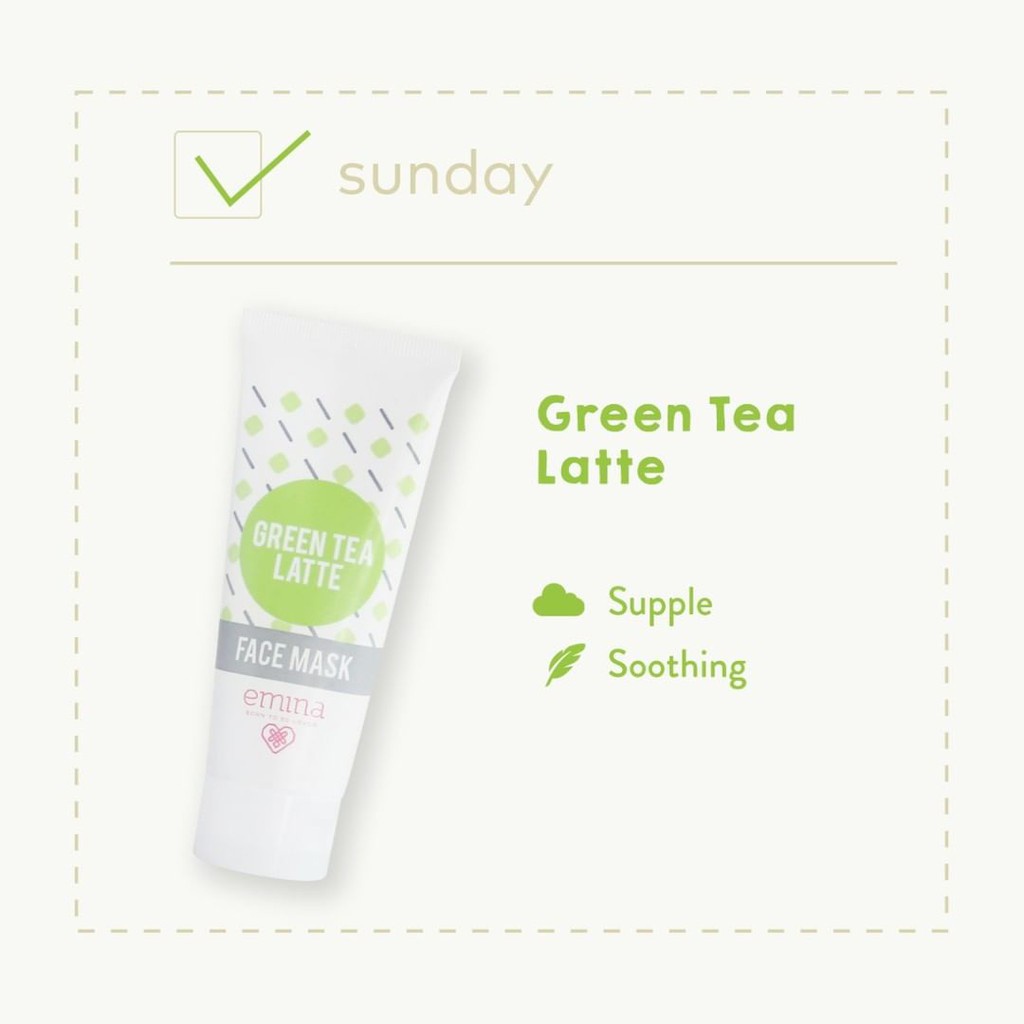 Jual Emina Green Tea Latte Face Mask 60 ml Shopee Indonesia