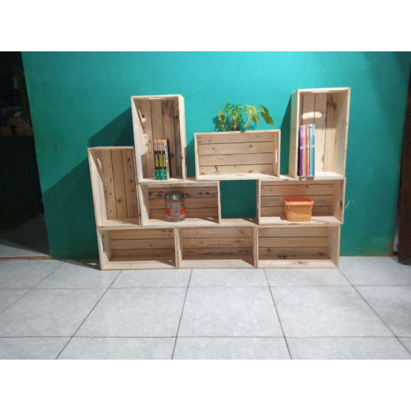 Jual wooden crate wooden box peti kayu kotak kayu jati belanda serbaguna antique Shopee Indonesia